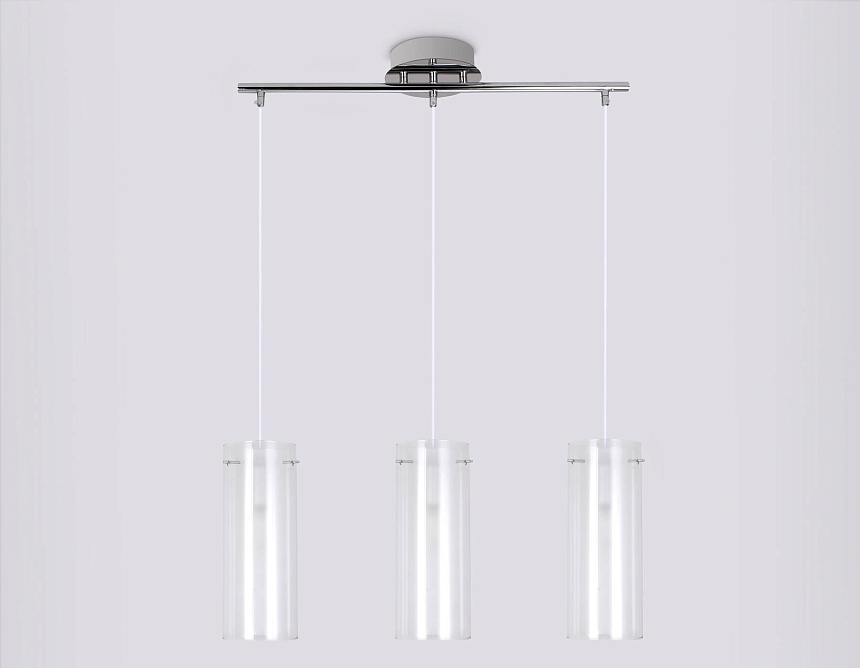 TR3675/3 CH/CL/FR хром/прозрачный/белый матовый E14/3 max 40W 640*110*900